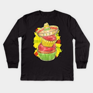 Cinco De Mayo Cake With Mexican Hat Kids Long Sleeve T-Shirt